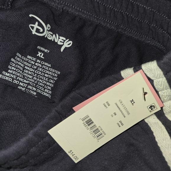 Womens Disney Athletic Style Shorts with White Stripes, XL, NWT!!! - Picture 3 of 3